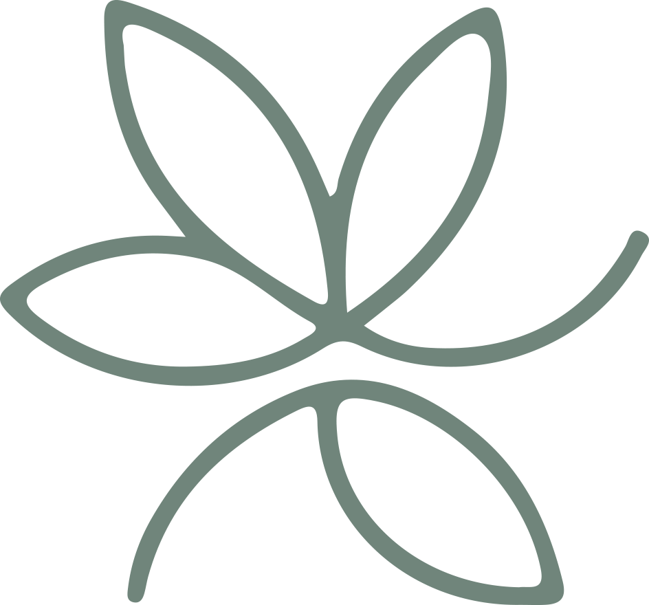 Motif floral abstrait minimaliste (vert sauge). Sert d’ornement visuel pour alléger une page (sections, blocs d’infos, séparateurs).